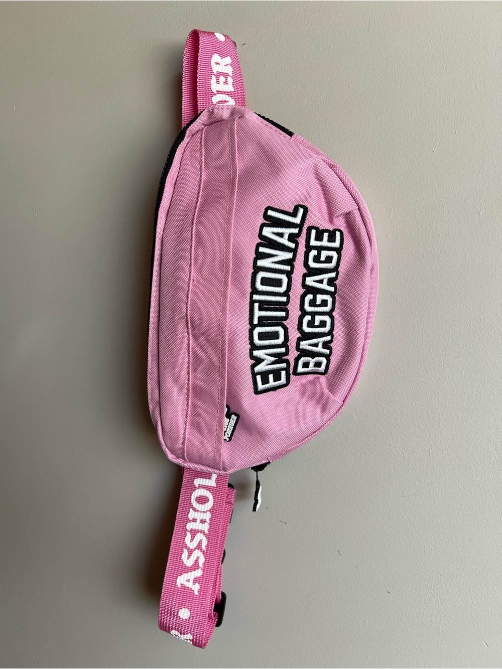 Y2K Emotional Baggage Pink Fanny Pack Waist Bag Crossbody Belt Bag Novelty